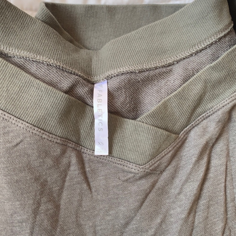 Grey Fabletics off shoulder sweatshirt
